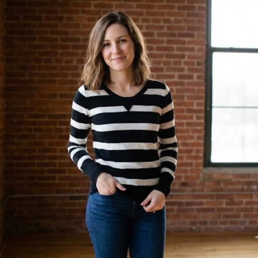 Like new J. Crew black and white top